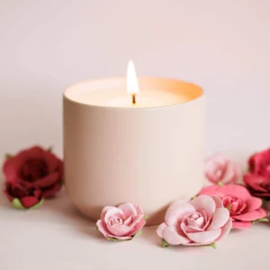 Hyggelight | The Growing Candle Chai Soy Candle with Wildflower Seeds, Scented Candle in Adelyn Pink Ceramic Container