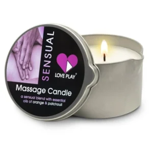 LOVE PLAY Sensual Massage Oil Candle with Essential Oils, 6.76oz
