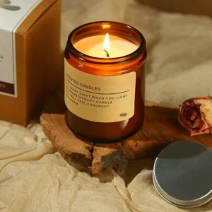 Sandalwood Scented Soy Candle - Natural Essential Oil Aromatherapy Candle